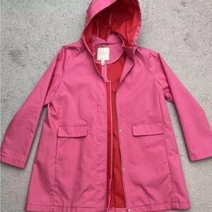 Kate Spade Raincoat Womens Large Pink Bow Feminine Classic Girly Red Lined